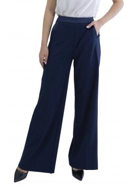 Pantaloni palazzo con tasche con rifiniture in raso e zip dietro Imperial